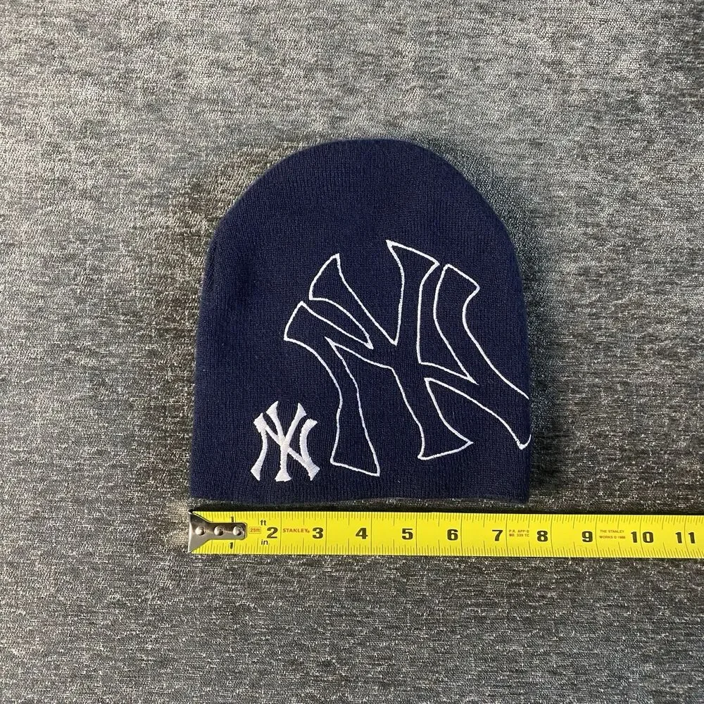 New York Yankees Beanie Double LogoNavy Blue & White Unisex RARE